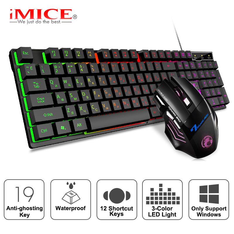 Gaming keyboard and Mouse Wired keyboard with backlight keyboard