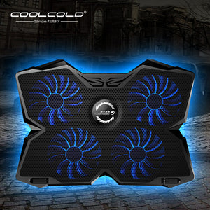 Laptop Cooler Laptop Cooling Pad Notebook Gaming Cooler Stand with Four Fan and 2 USB Ports for 14-17inch Laptop