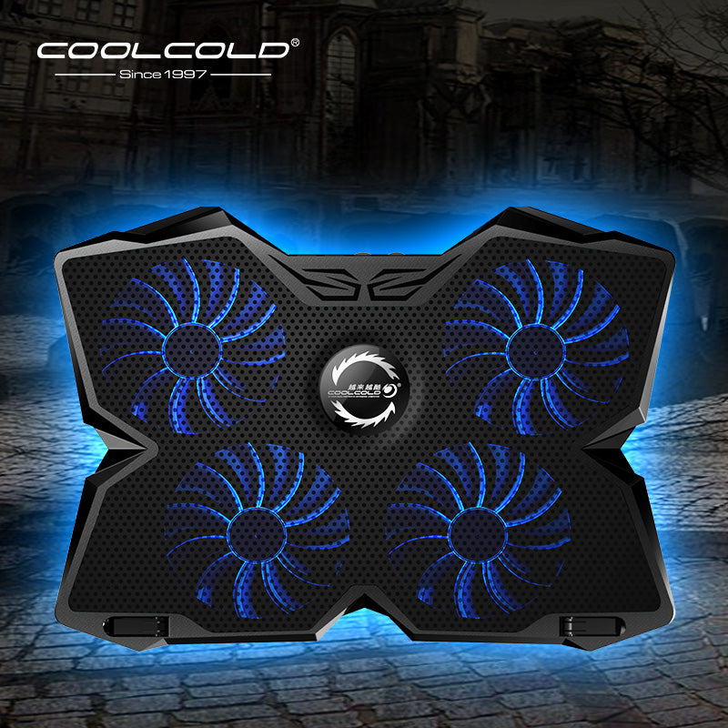 Laptop Cooler Laptop Cooling Pad Notebook Gaming Cooler Stand with Four Fan and 2 USB Ports for 14-17inch Laptop