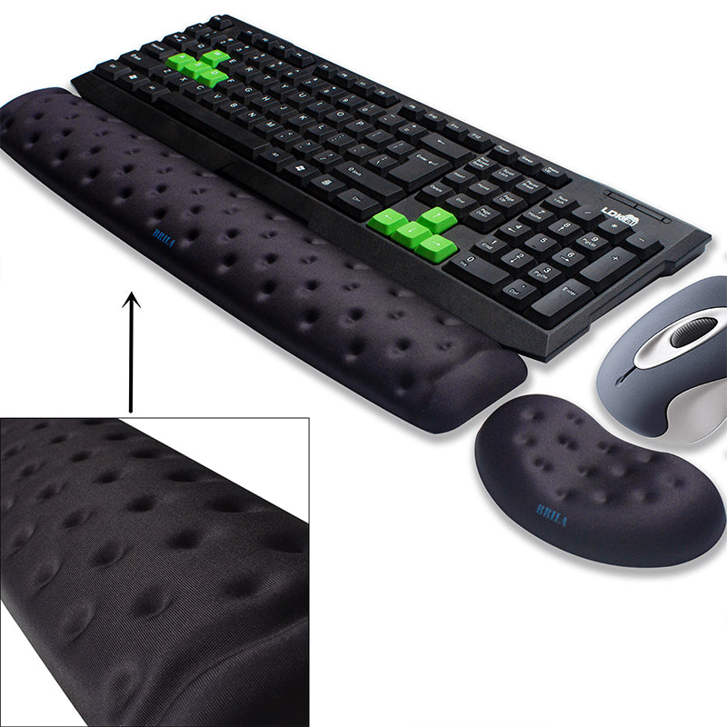 BRILA Memory Foam Ergonomics Mouse & Keyboard Wrist Rest Support Pad Cushion